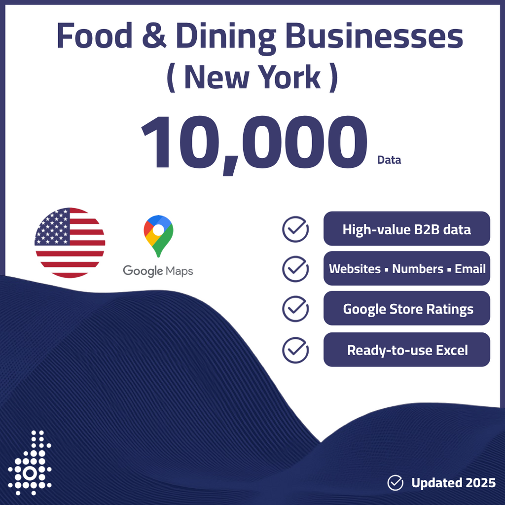 Food & Dining Businesses  ( New York ) – 10,000 Data